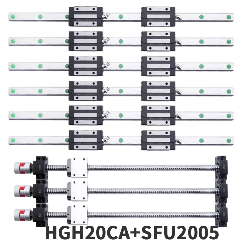 Шариковый винт SFU2005 + BK BF15 CNC автоматическая ручная регулировка 6 комплектов