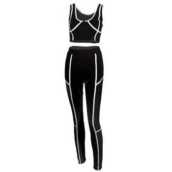 

Women Sets Summer Tracksuits Top+Pants Suit Two Piece Set Night Club Party Outfits Sporty Mesh Casual