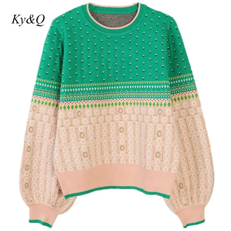 Winter Women Long Sleeves christmas Flower Embroidery O-neck Loose Top Pullover Sweaters Elegant Outwaer Runway jumper