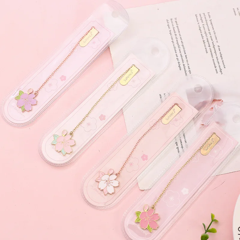 

Cherry Sakura Pendant Bookmark Stationery School Office Supply Escolar Papelaria