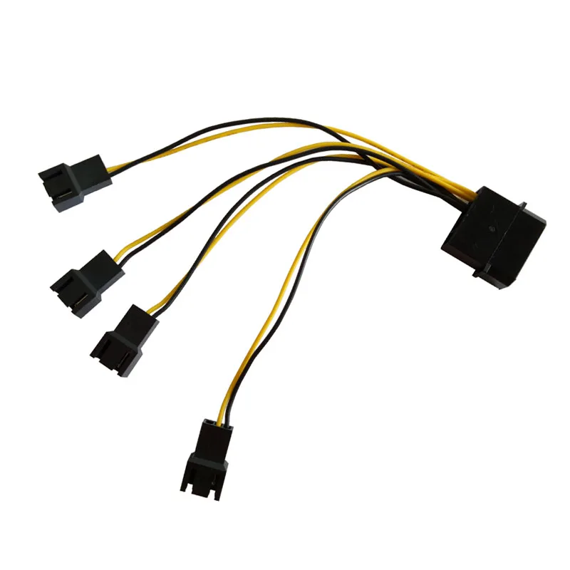 Кабель разделителя питания вентилятора 12 В Molex 4pin до 4x 3pin чехол охлаждающий