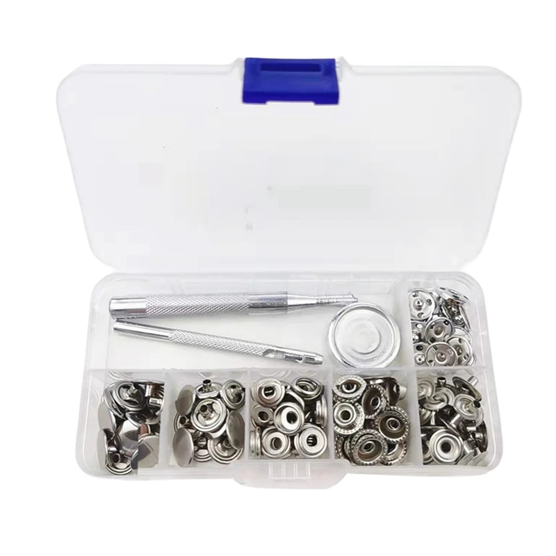 New Leather Snap Fasteners Kit Press Stud Metal Button Snaps With