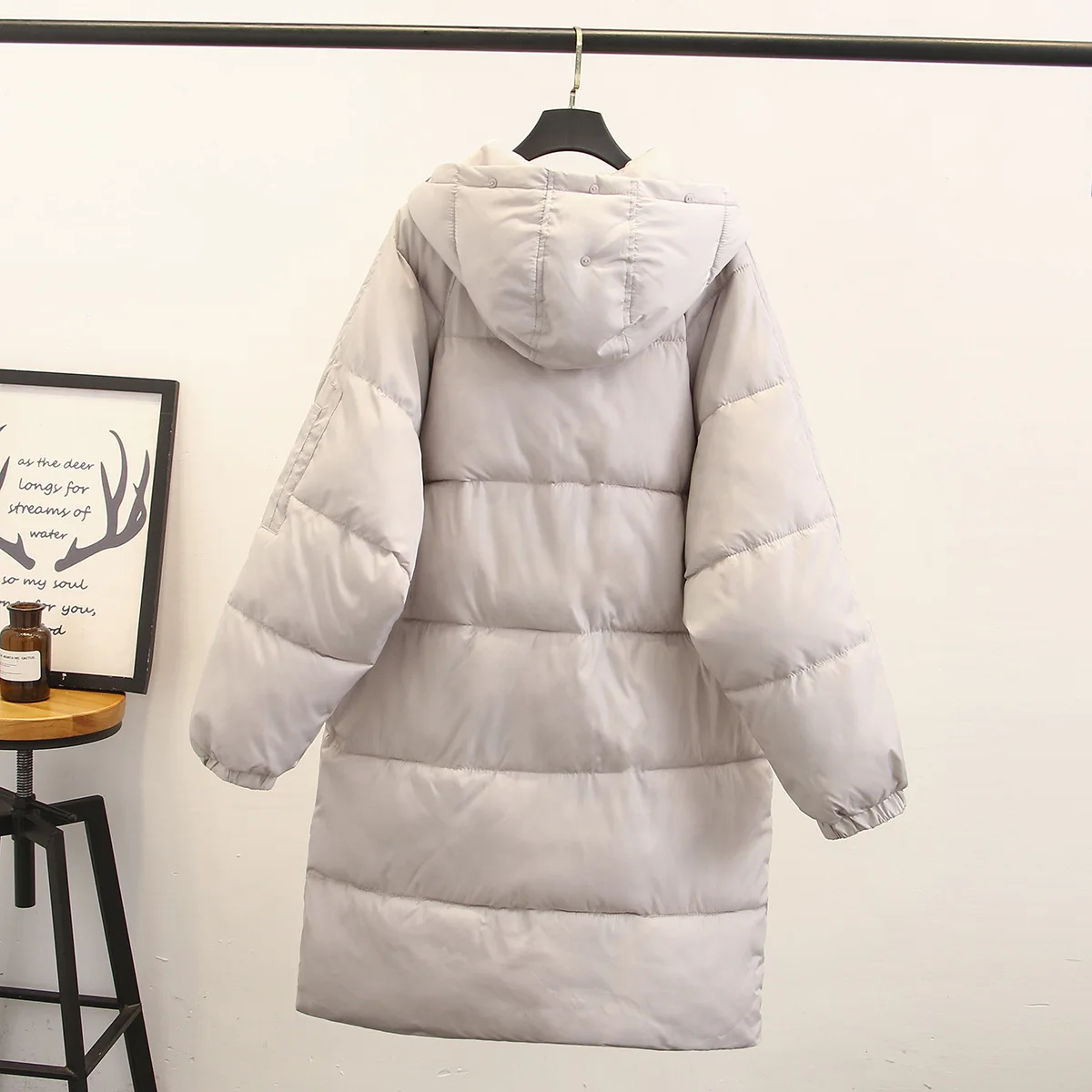 

2018 Autumn And Winter New Style Korean-style Versitile Fashion Mid-length Cotton-padded Clothes Women's Large Fur Collar down C