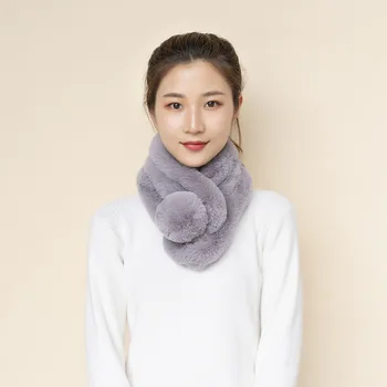 

New Korean imitation rabbit fur scarf thick plush warm and soft wild scarf