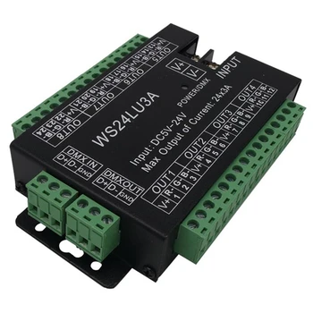 

High Power 24 Channel 24CH 3A/CH 72A DMX512 Controller LED Decoder Dimmer DMX Signal for DC 5V 12V 24V Project Lighting