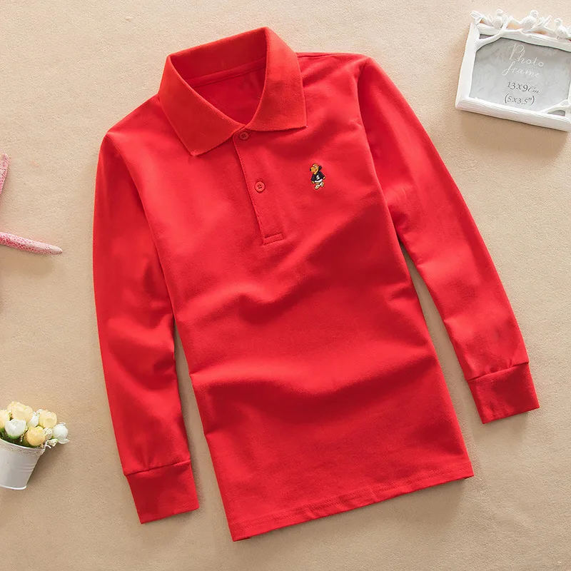 Autumn Boys Shirts Long Sleeve Polo Shirt Teenagers School Tops Little Kids Clothes Polo Shirts Outfits Cartoon Embroidery - Image 4