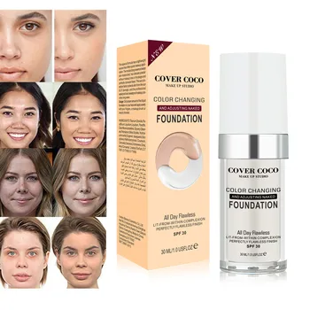 

Foundation makeup Long Lasting New Color Changing Foundation Makeup Base Face Liquid Cover Concealer Brighten Concealer Y823