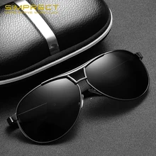SIMPRECT пилотные очки Для Мужчин Поляризованные Вождения UV400 высокое качество Металлические солнцезащитные очки в стиле ретро люнет De Soleil Homme YJ0361