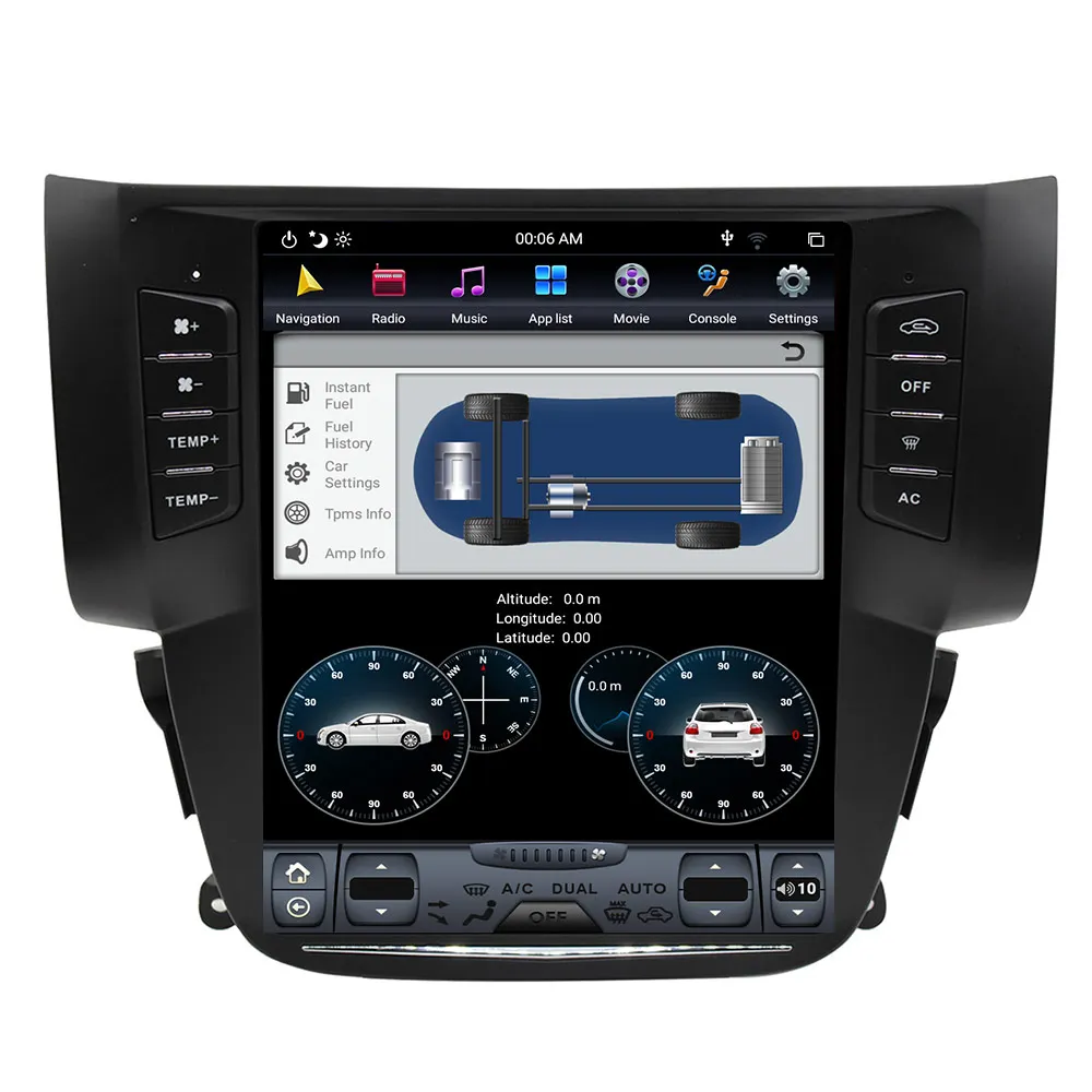 Android 9.0 Tesla style 10.4‘’ Vertical screen Car GPS Navigation For Nissan Sylphy 2012- Head Unit Multimedia radio Player