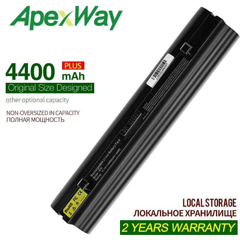 Apexway 4400 мАч ноутбук аккумулятор для Lenovo IdeaPad S10 S10e S12 S9 S9e серии L08S3B21 L08S6C21 45K1275 45K2177