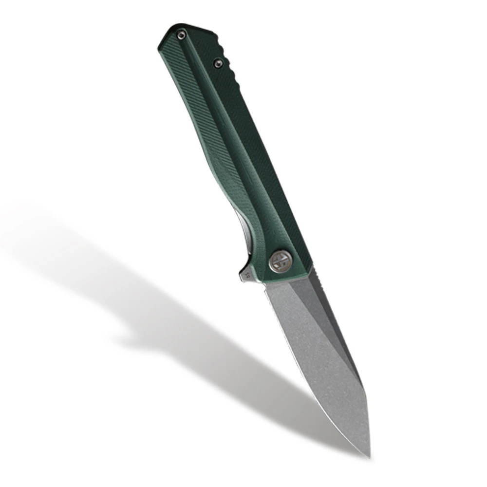 Petrified fish new folding knife G10 handle D2 bearing tactical Pocket knives outdoor self-defense hunting cutter EDC tools - Цвет: Green Stone wash