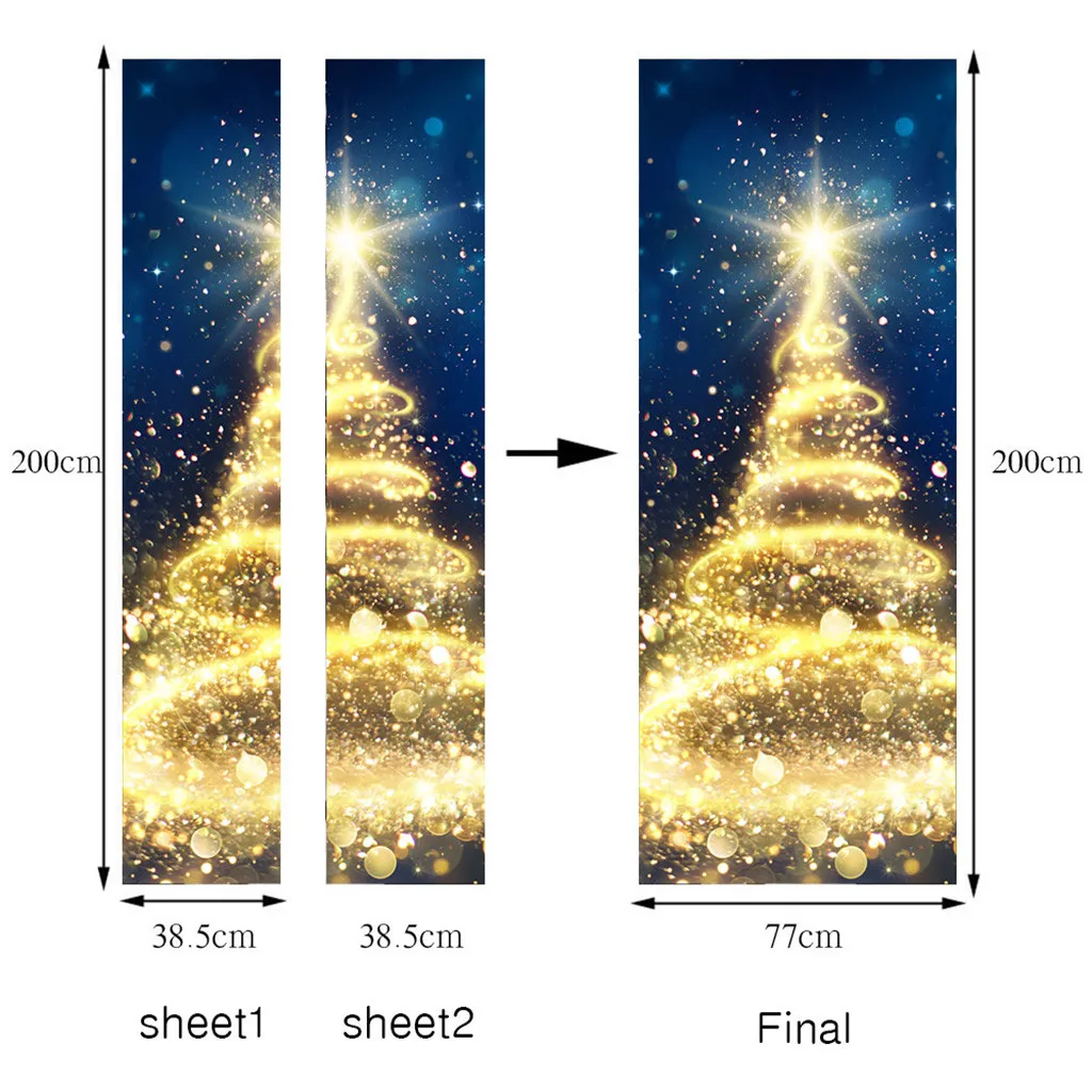 2 шт. 3D придверный, с рождественскими мотивами Стикеры вечерние Декор стены Стикеры s милый Санта дверь стикер мультяшка с новым годом двери Стикеры s#1010y20
