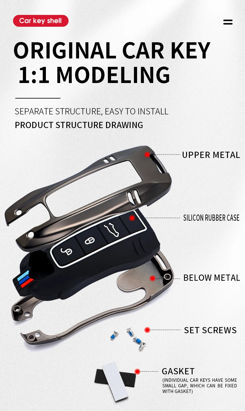 Lega Silicone chiave Auto protettore caso chiave Fob sacchetto di copertura per Porsche Macan 911 Panamera Cayenne Carrera Taycan accessori Auto - H054069d4583449558b9ecbae9d31fcb7B