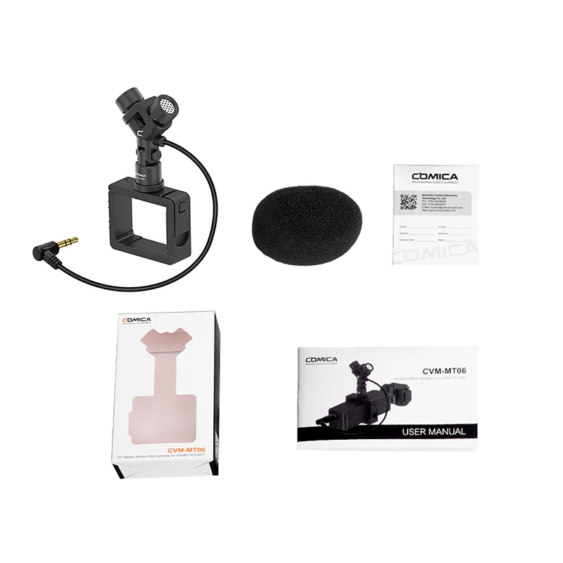 Only Mic Comica cvm-mt06 XY стерео микрофон для DJI OSMO Карманный кардиоидный конденсаторный микрофон с оригинальным USB-C до 3,5 мм микрофонный адаптер - Цвет: Only Mic