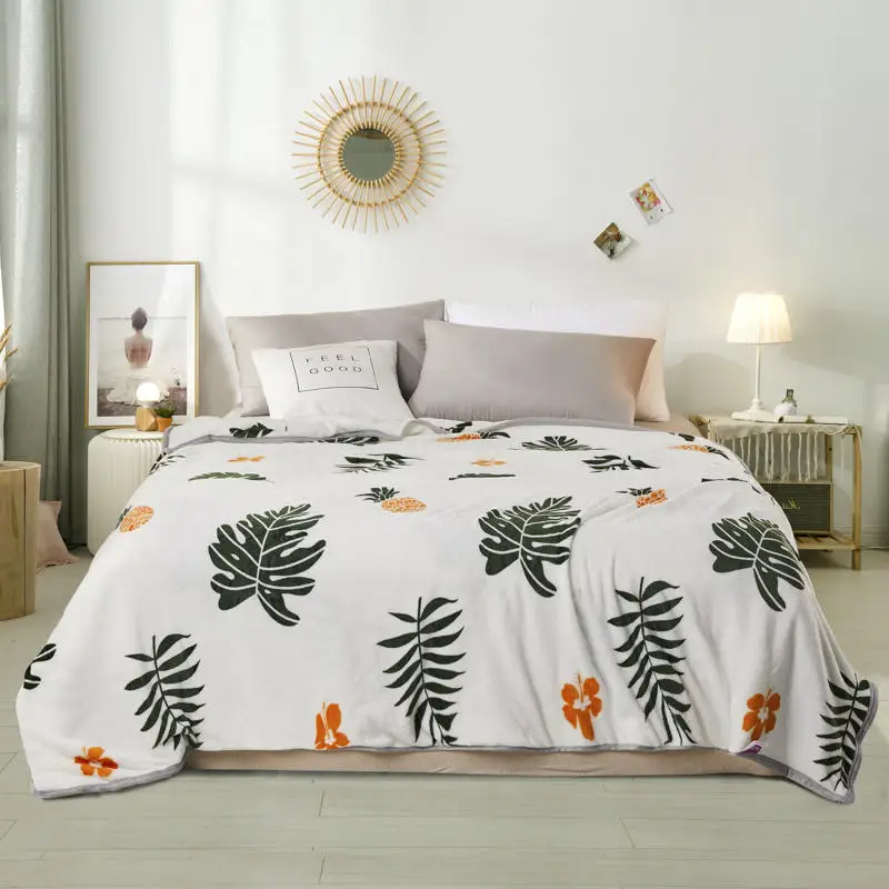 

Yaapeet 1pc Floral Printed Blanket Pretty Cartoon Pattern Bed Cover College Style Air Conditioning Blanket Brief Plaid Bedspreed