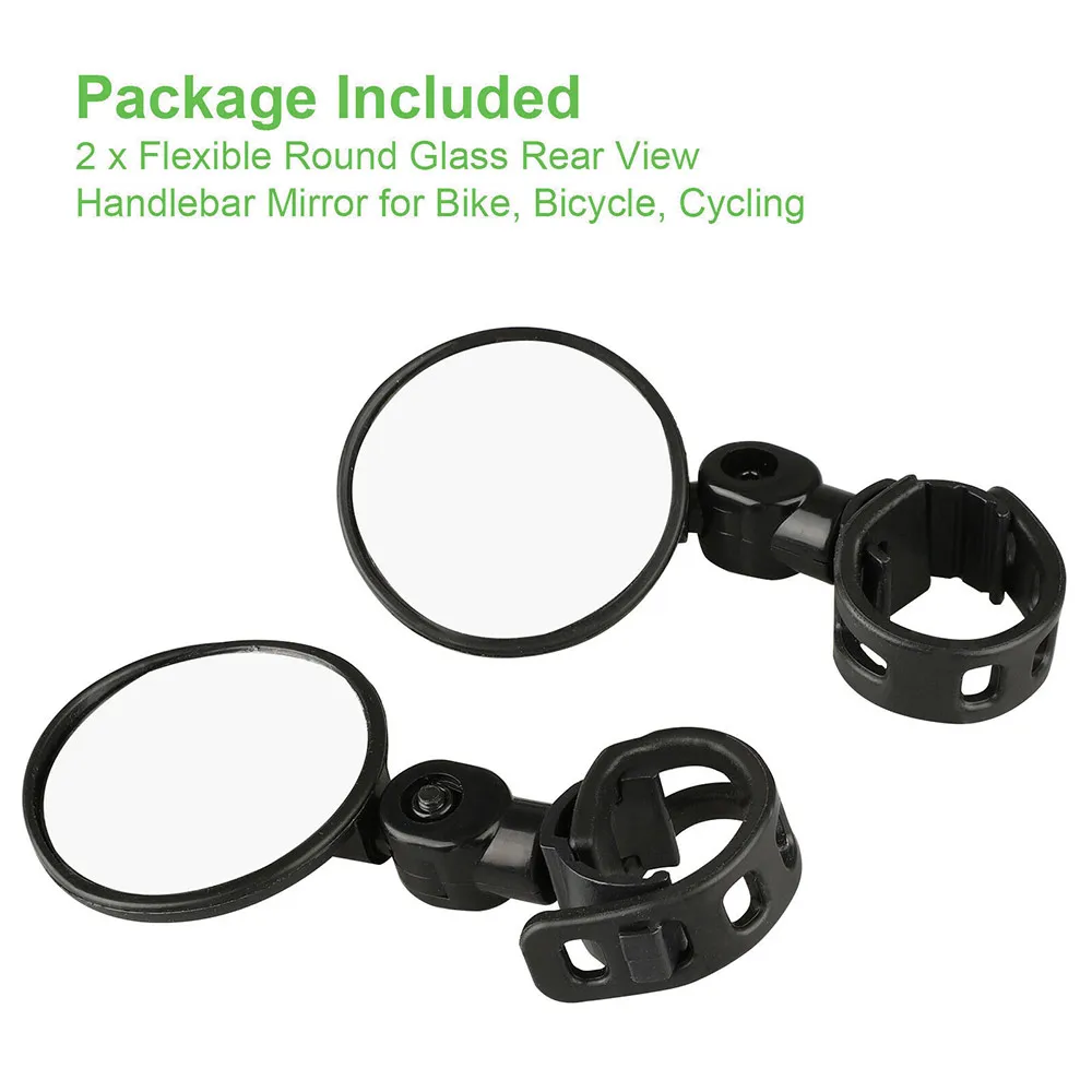 Universal 360 Rotate Adjustable Bicycle Rearview Handlebar Wide-angle Convex Mirror Cycling Rear View MTB Bike afbeelding
