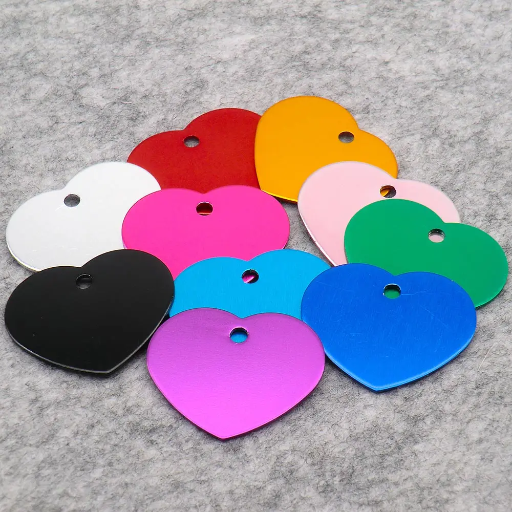 

20 шт. персонализированные идентификационные Жетоны для собак с защитой от падения в форме сердца, алюминиевые Жетоны для кошек с гравировкой имени, товары для домашних животных, ювелирные изделия, ожерелье, аксессуары