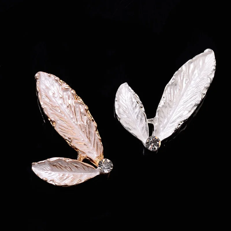 

2019New 100 шт. сплав Стразы листья кнопка для DIY Свадебные украшения для волос аксессуары для волос HZ600