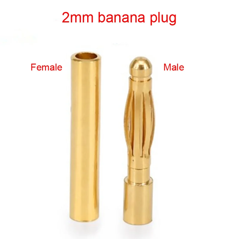 20 Paires 2 mm Plaqué or Fiche banane moteur électronique Connecteur