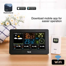 Wi-Fi Метеостанция настенные цифровые часы с будильником, погоды, направления ветра, барометр, термометр, гигрометр Future FJW4