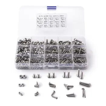 

M3 M4 M5 Carbon-Steel Socket Cap Screws Hex Head Bolt Nuts Assortment Kit Furniture Fastener Assorted Kit
