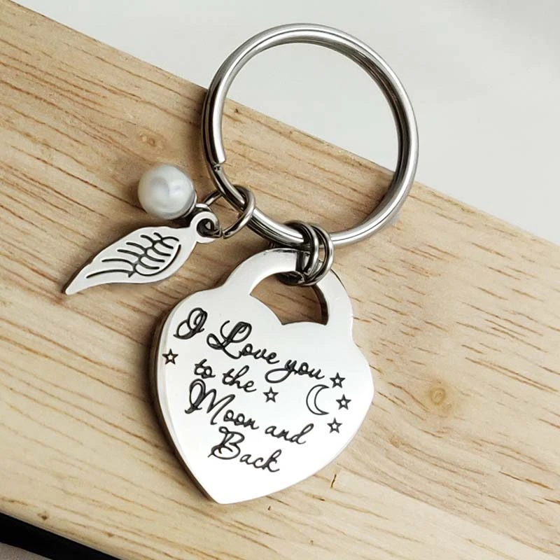 Porte clé avec ailes de perles, cadeau pour couple, cadeau pour petite  amie, petit ami, femme, mari, fête des mères | AliExpress