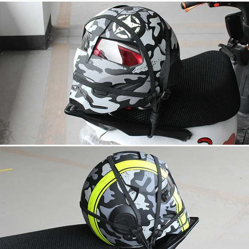 2 Hooks Motorcycles Moto Strength Retractable Helmet Luggage Elastic Rope Strap Strong Ratchet Belt for Luggage Bag