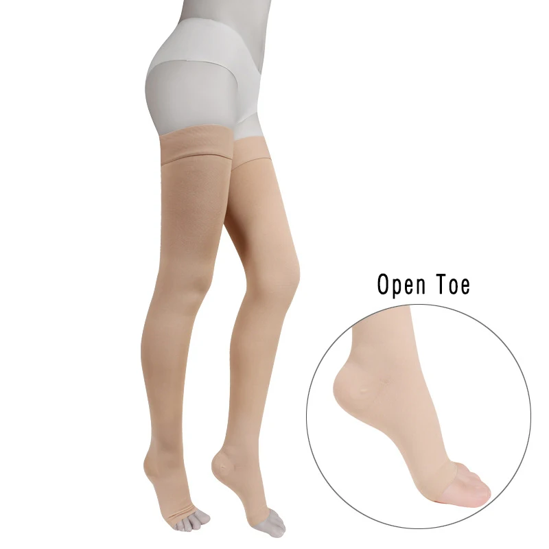 Beige-Open Toe IDEALSLIM 23-32mmHg медицинские обтягивающие чулки с закрытым носком для женщин варикозное расширение вен - Цвет: Beige-Open Toe