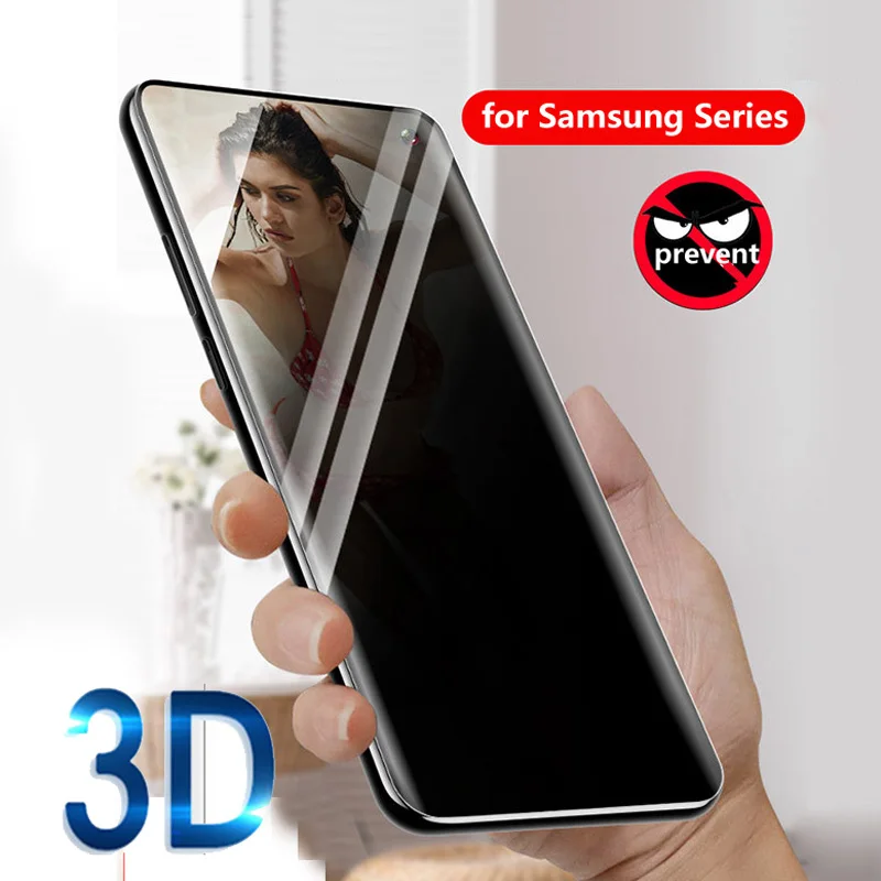 

3D Curved Privacy Full Cover Tempered Glass for Samsung Galaxy S10 Note10 S9 S8 Plus Screen Protector AntiSpy Film