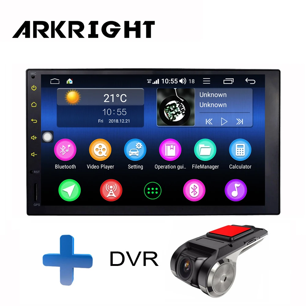 HU-DVR ARKRIGHT 7 ''4+ 64GB 2Din Android автомобильный плеер Android 8,1 Авторадио carplay sc9853i с 4G слотом для сим-карты - Цвет: HU-DVR