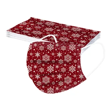 

Adult 10pc Women Man Mouth Masks Disposable Snowflake Face Mask Industrials 3ply Non-woven Ear Loop Face Mask Mascarillas