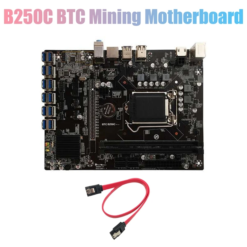 Материнская плата B250C для майнинга BTC 12 * PCIE в разъем графической карты USB3.0 LGA1151