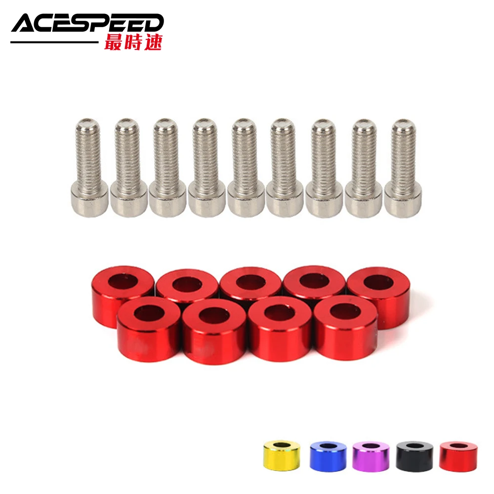 JDM Aluminum 9pcs Neo Chrome Engine Dress Up 8mm Metric Cup Washers Kit