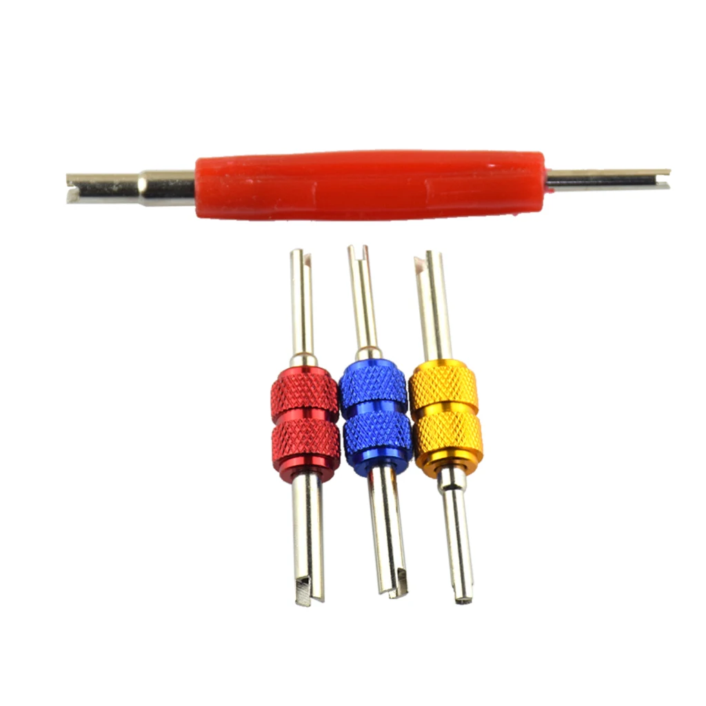4 Packs of Car Truck Motorcycle Wheel Valve Stem Core Remover Tool Dual Head