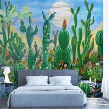Diantu пользовательские обои скандинавские Рисованные картины тропические растения кактус гостиная спальня ТВ фон 3d Обои фреска