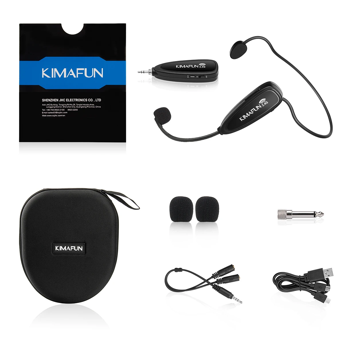 Sistema de Microfone sem Fio Microfone de Fone de Ouvido e Microfone Portátil para Alto-falantes Amplificador de Voz 2 em 1 Sistema Telefone Android Portátil 2.4g pa - Image 6