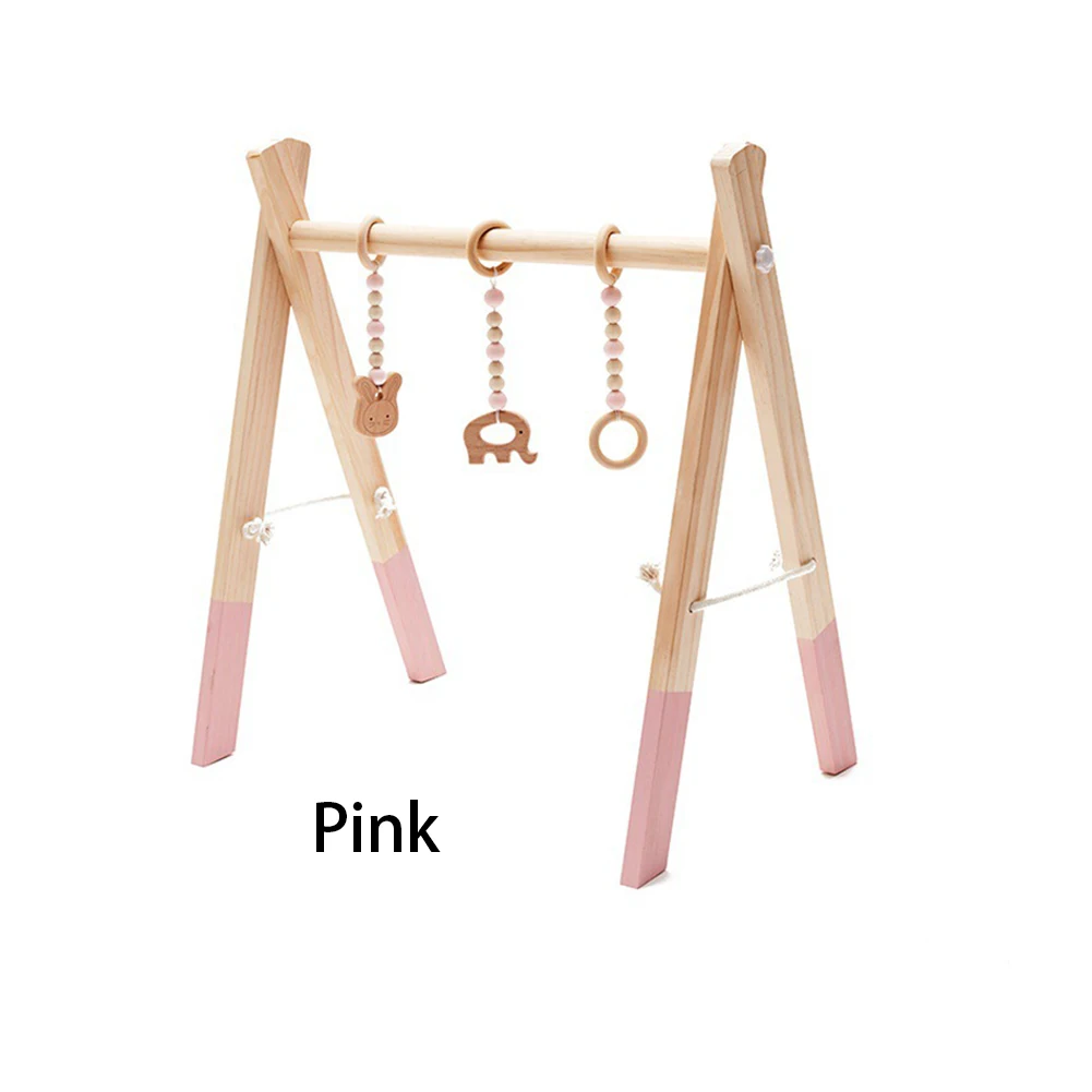 rack and toy set Nordic Style Wooden Rack Baby Gym Play Nursery Sensory Ring-Pull Toy Infant Room Toddler Clothes Rack Gift Kids Room Decoration - Цвет: rack and toy set