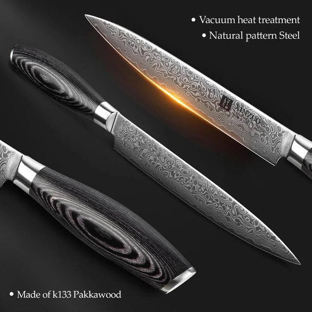 Xinzuo 8 "Cleaver Kés Kínai Damaszkusz Rozsdamentes Acél Konyhai Multi Főző Szerszámok Hús Sashimi Kések Pakka Fa Fogantyú - Image 3