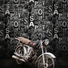 Thickened Retro Brick 3d Stereo English Alphabet Self-Adhesive Wallpaper Bar Restaurant Barber Shop Dormitory Background Sticker