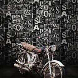 Thickened Retro Brick 3d Stereo English Alphabet Self-Adhesive Wallpaper Bar Restaurant Barber Shop Dormitory Background Sticker