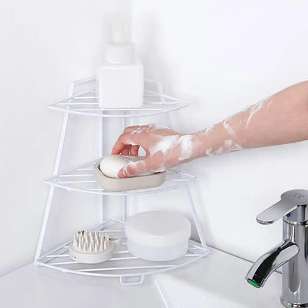 Kitchen Shelf Corner Shelf Bathroom Storage Shelf Fan Shaped Floor