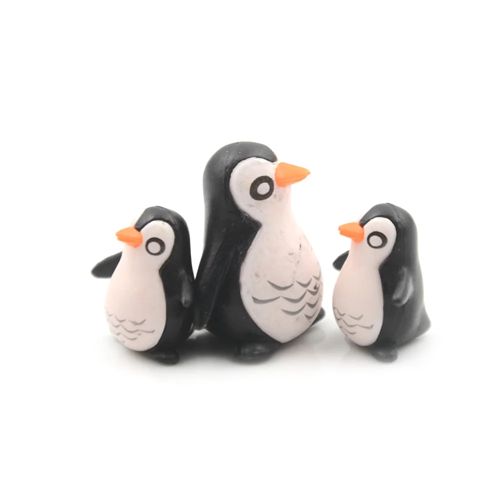 5pcs Cute Miniatures Crafts Mini Resin Penguin Model Moss Terrarium Figurines 