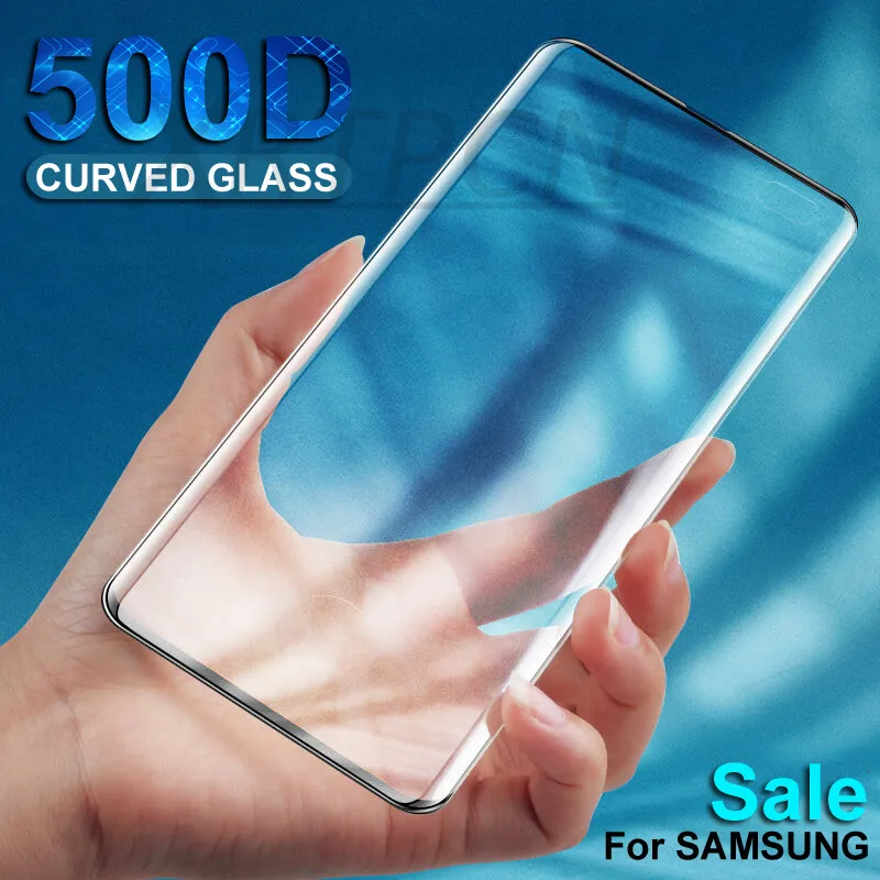 Закаленное стекло 500D с изогнутыми краями для Samsung Galaxy Note 10 S10 S11 S8 S9 Plus S10E S11E защита