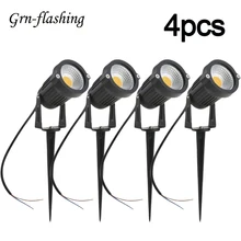 4pcs 5W COB LED Garden Light 12V 24V Outdoor Path Lawn Landscape Lighting Spot Lamp IP65 Waterproof Spotlight for Christmas Tree