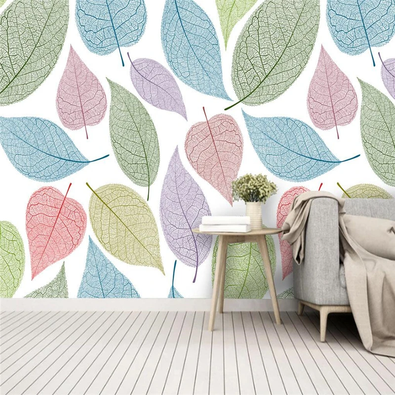 beibehang custom Colored leaves Mural Wallpaper livinghome decor decoration TV Background Wall Paper 3D photo murals wall paper colored index cards pocket blank notepads pre hole punched colorful sticky notes lined paper memory supplies flash office