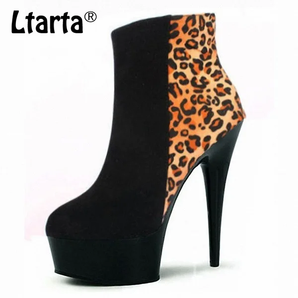 low heel leopard print boots