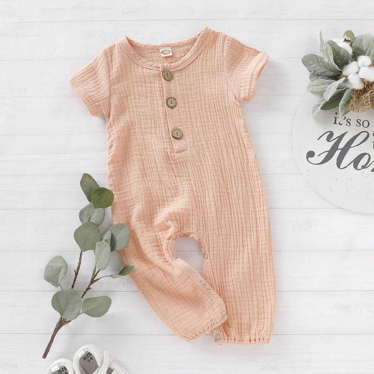

New arrivals 2019 Summer Newborn Infant Baby Boys Girls Rompers Cotton Short Sleeve O-Neck Solid Romper Toddler Jumpsuit Clothes
