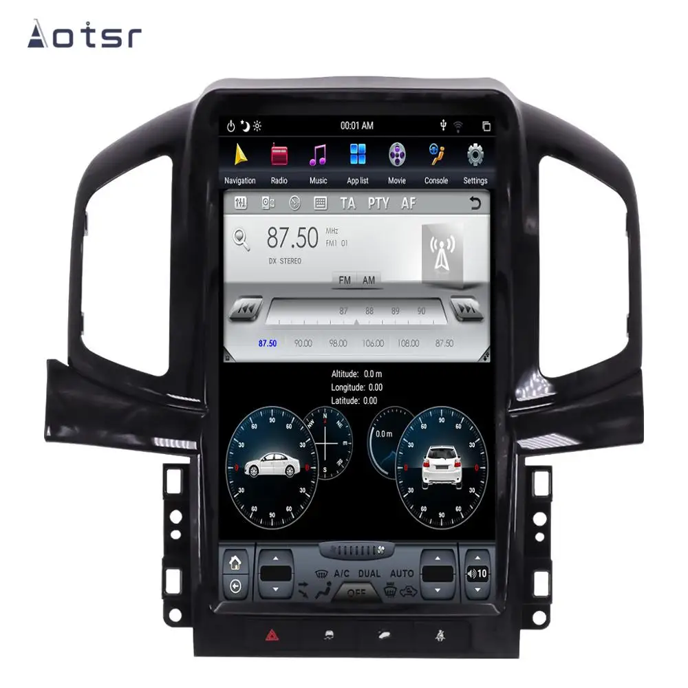 Автомагнитола AOTSR 1DIN Android 9 для Chevrolet Captiva 2012 2017 GPS навигация PX6 CarPlay IPS Авторадио