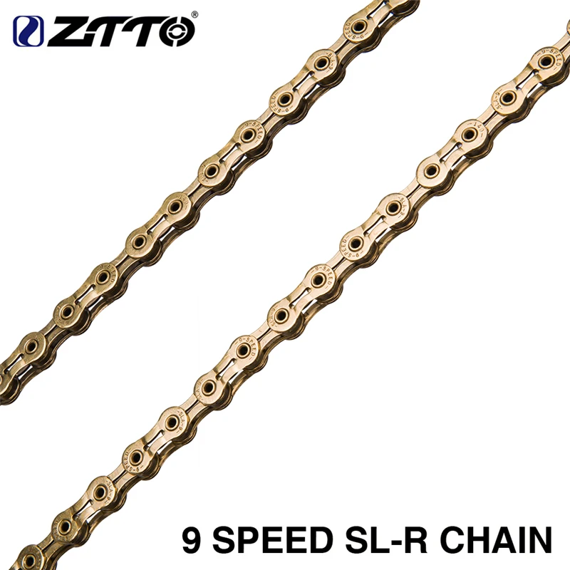 Best New ZTTO MTB 9 Speed Golden SLR Chain 9s 27 s Mountain Bike Road Bicycle Chain Durable Lightweight Parts for Parts K7 System 1 Best New ZTTO MTB 9 Speed Golden SLR Chain 9s 27 s Mountain Bike Road Bicycle Chain Durable Lightweight Parts for Parts K7 System 1