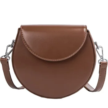 

Simple Saddle Bag Spring And Summer Fashion Single Shoulder Strap Sealing Messenger Bag Brown